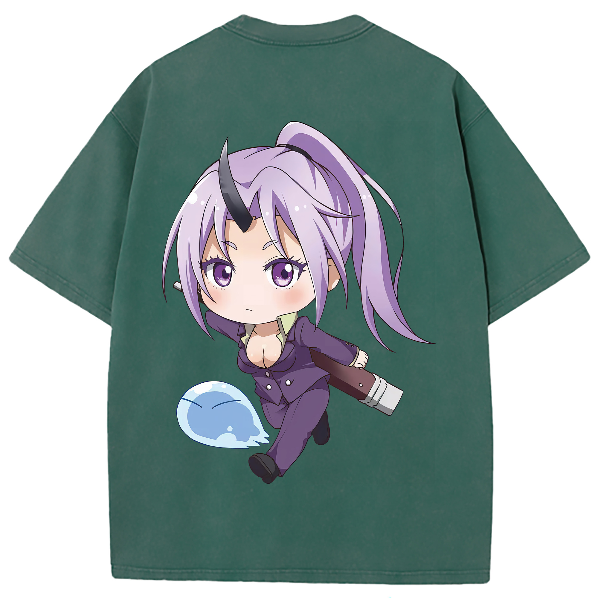 （画像用） 転スラ Regarding Reincarnated to Slime 綿100% ヴィンテージ風 半袖Tシャツ（背面プリント）